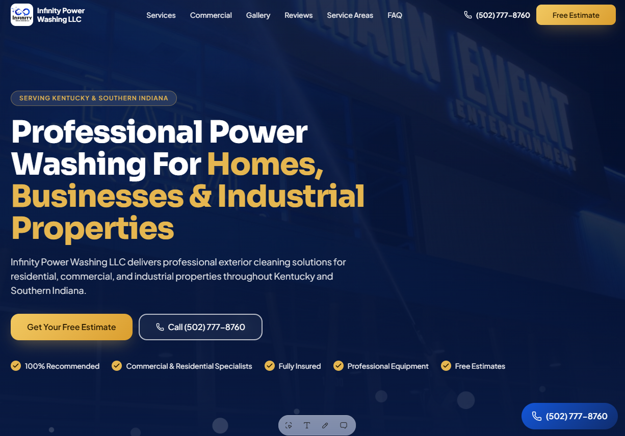 Infinity Power Washing website preview