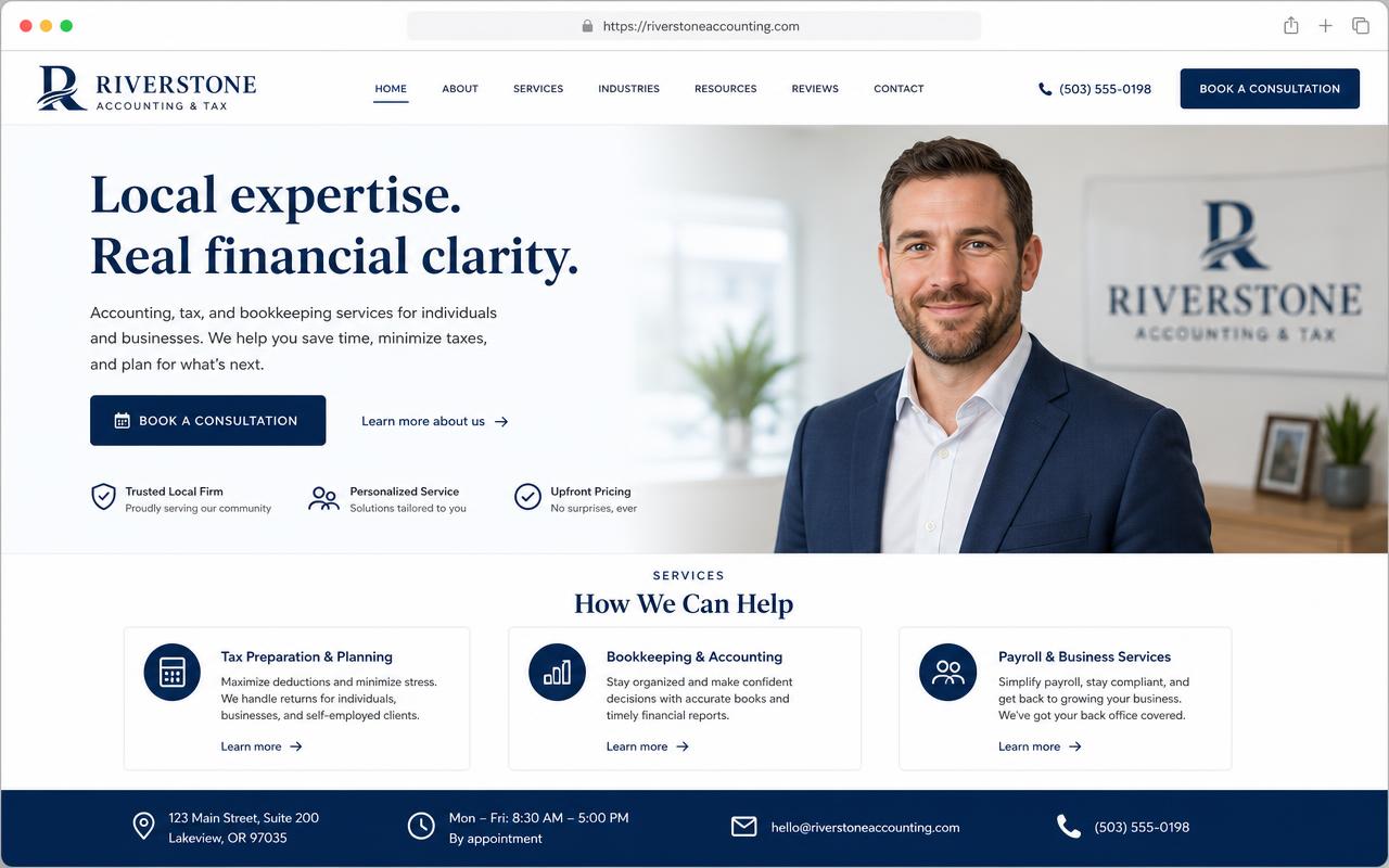 Riverstone Accounting website preview